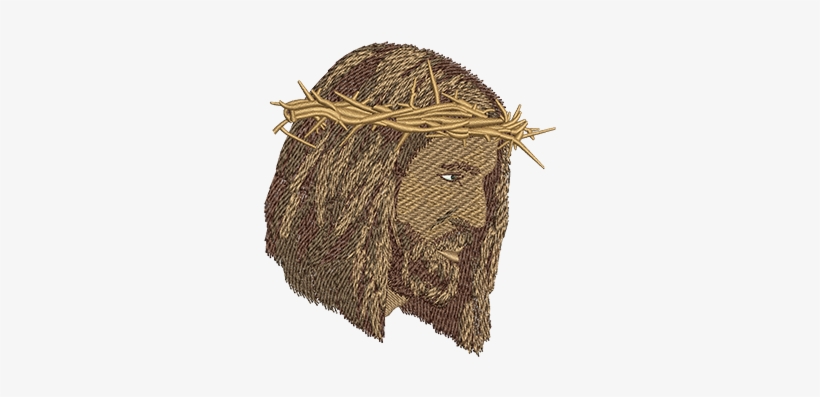 Jesus Crown Of Thorns Religious Machine Embroidery - Jesus, transparent png download
