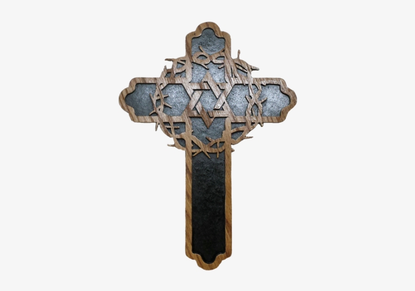 Crown Of Thorns Cross With Backer - Christian Cross, transparent png download