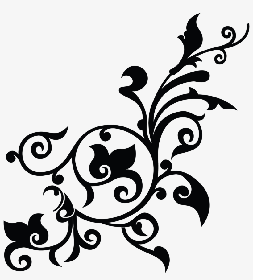 Gambar Bunga Floral Pattern Transparent - Floral Png Black, transparent png download