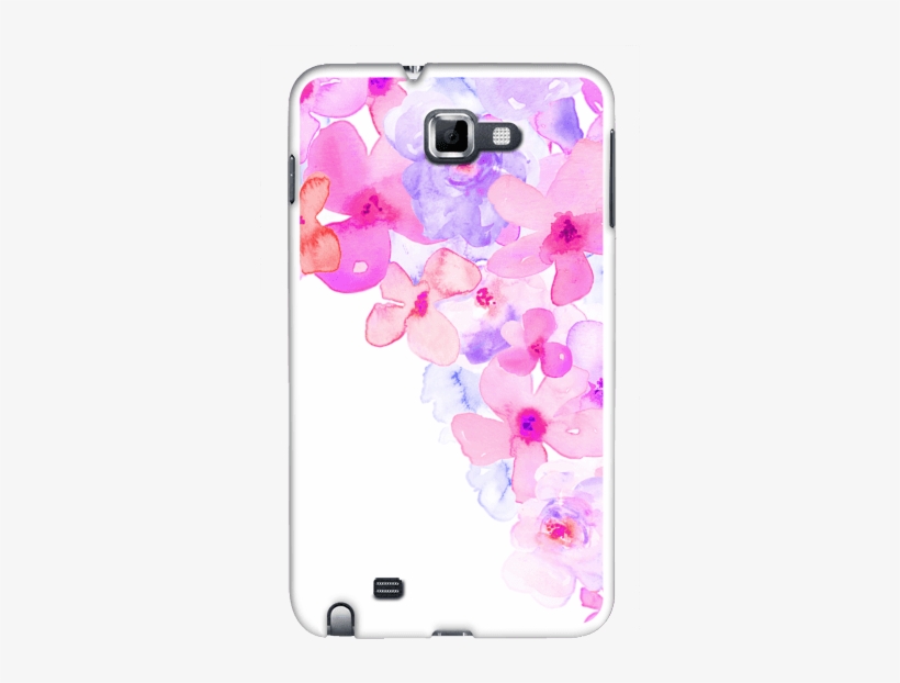 Bright Purple Watercolor Flowers Painted Floral Design - Mobile Phone, transparent png download