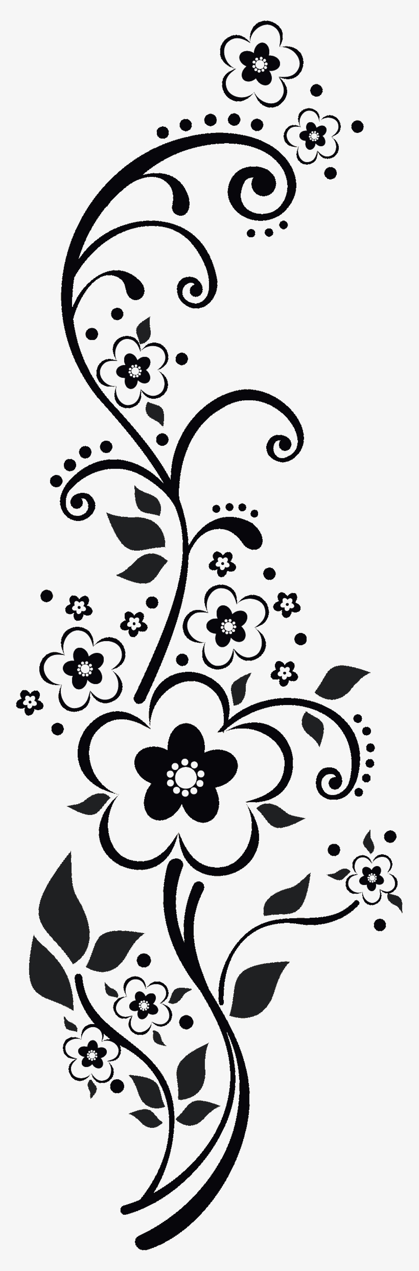 Flower4937 Vector Flower Black And White Png PNG Image Transparent