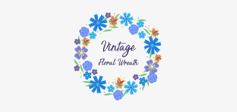 Vintage Flower Wreath, Vintage, Flowers, Floral Png - Wreath, transparent png download