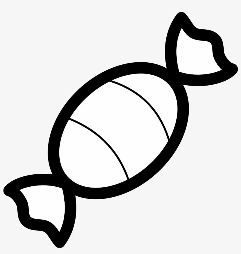 Candy Corn Clip Art Black And White - Sweet Clipart Black And White, transparent png download