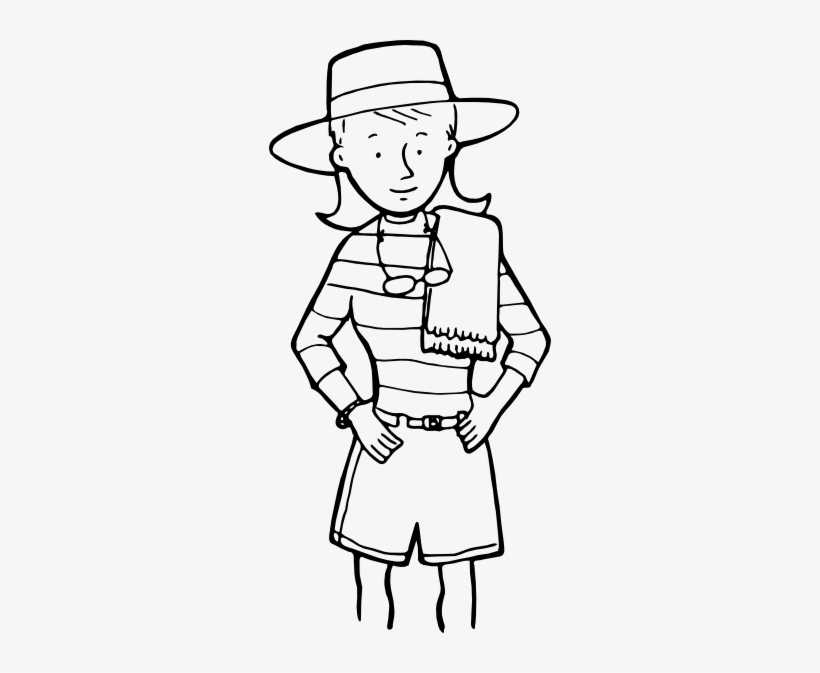 How To Set Use Girl W Towel Outline Svg Vector, transparent png download