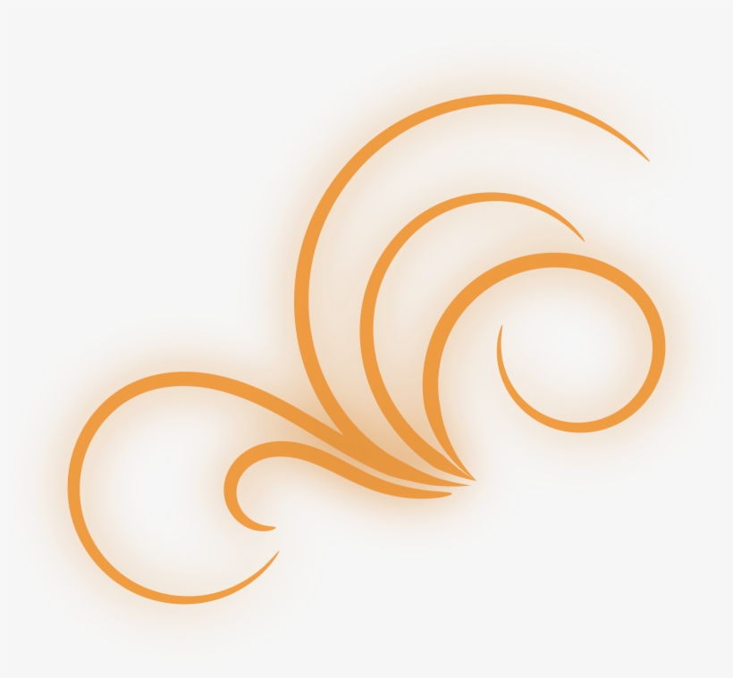 Orange Flourish Clip Art - Png File Of Design, transparent png download