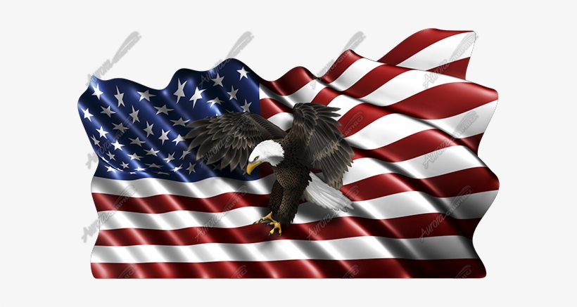 American Flag With A Egal, transparent png download