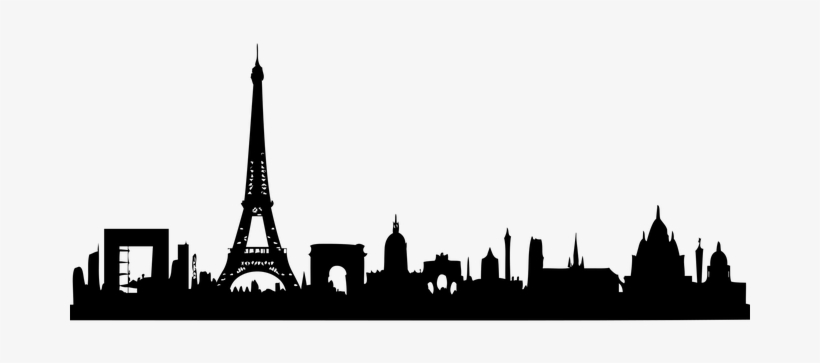 Paris, Panorama, Silhouette, Skyline - Paris Skyline Silhouette Png, transparent png download