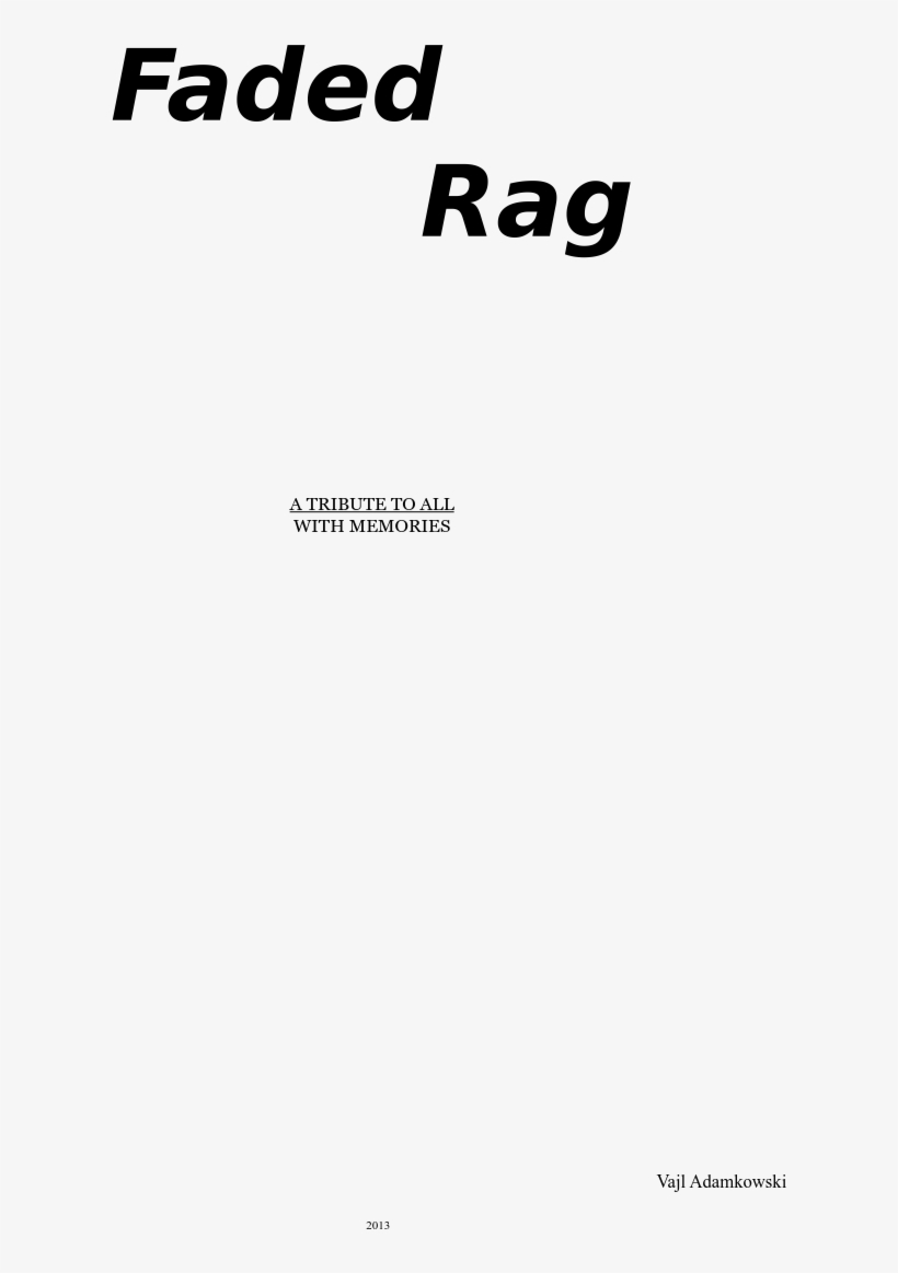 Faded Rag A Tribute To All With Memories Sheet Music - Energy, transparent png download