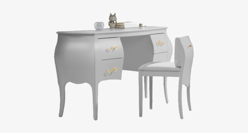 Natart Allegra Gold Desk With Seating - Desk, transparent png download