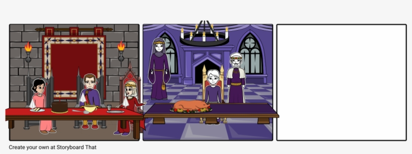 Medieval Dinner Table - Cartoon, transparent png download