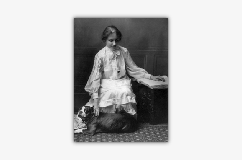 Helen Keller With Dog - Helen Keller, transparent png download