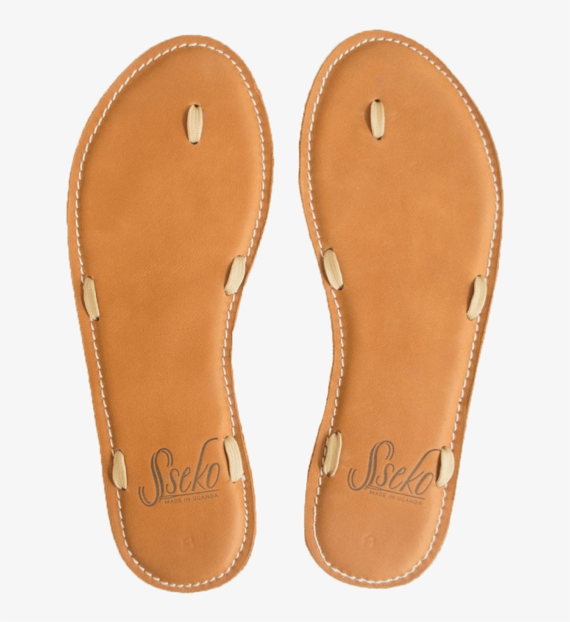 Caramel Leather Stitched Ribbon Sandals - Sandal, transparent png download