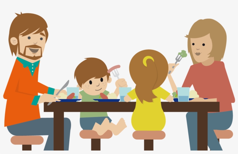 Family Eating At The Table - Family And Relationship Png, transparent png download