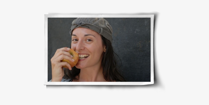 Happy Woman Eating Apple - Girl, transparent png download