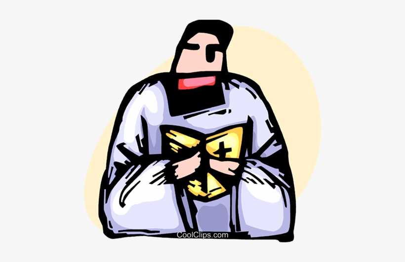 Priest Holding A Bible And Praying Royalty Free Vector, transparent png download