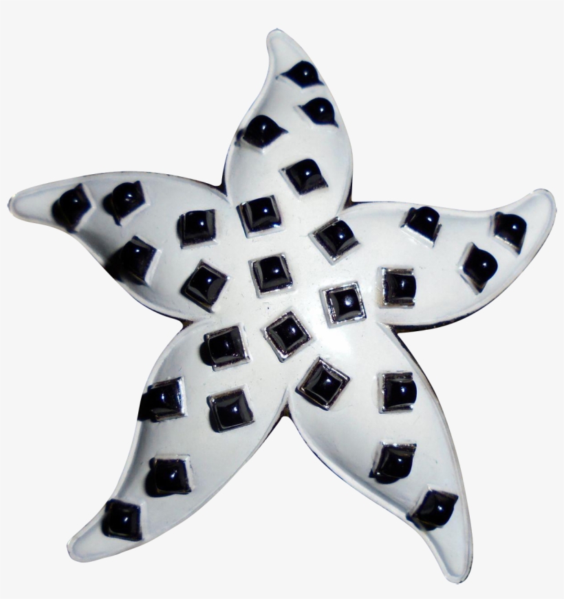 Rare Crown Trifari White And Black Dimensional Starfish - Balloon, transparent png download