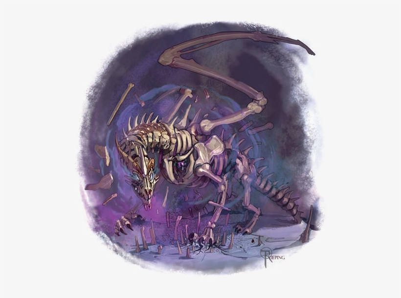 Skeletal Dragon - Illustration, transparent png download