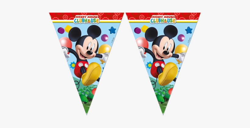 Playful Mickey Mouse Triangle Flag Banner - Mickey Mouse Clubhouse, transparent png download