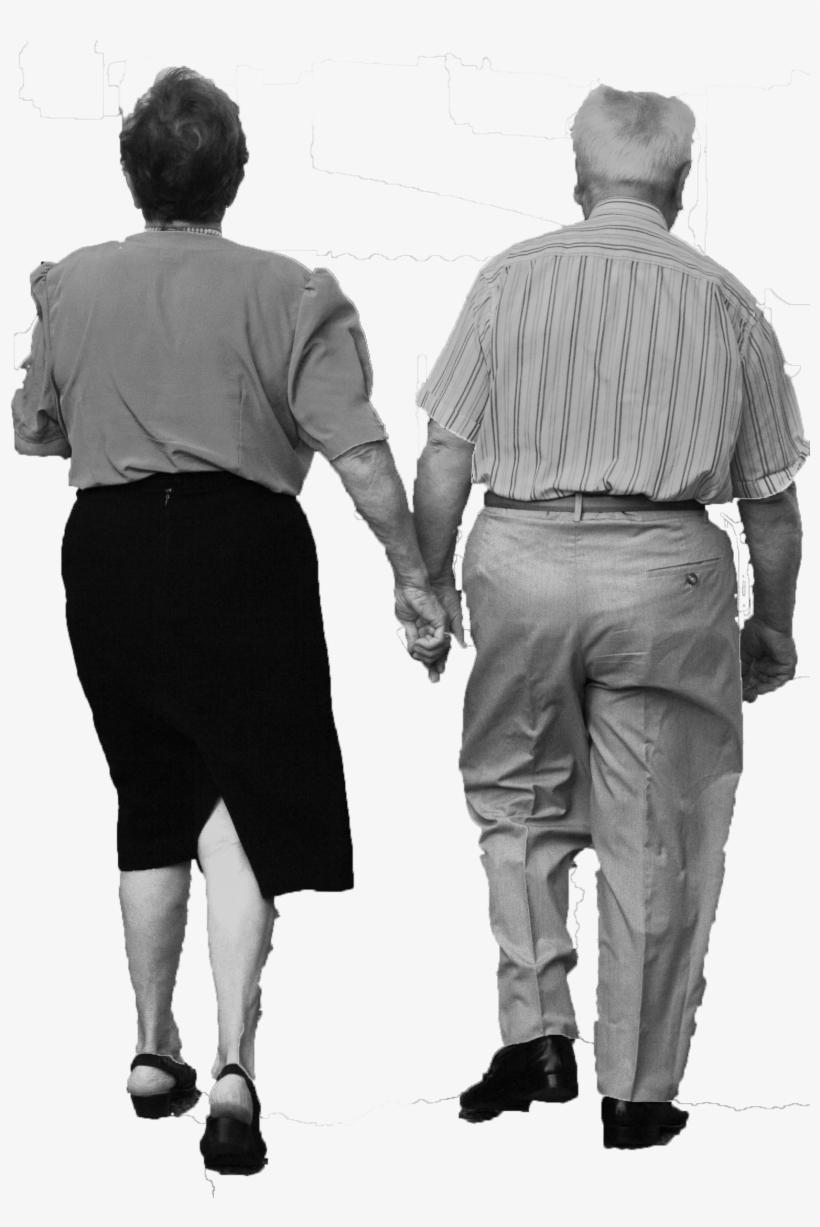 Ex109 Oldcouplewalking Bw - Architect, transparent png download