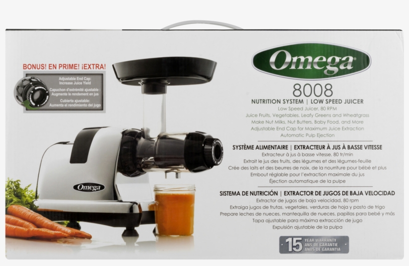 Omega 8008c Juicer (chrome), transparent png download