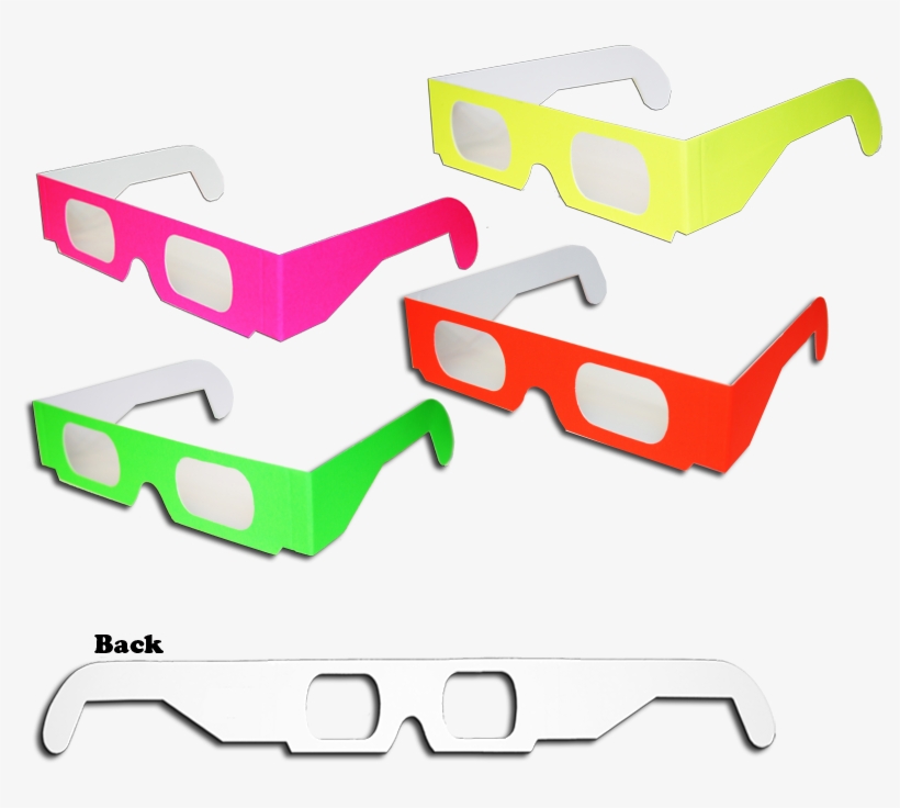 Fogos De Artifício Coloridos Óculos 3d - 16 Pairs Prism Diffraction Neon Fireworks Glasses -, transparent png download