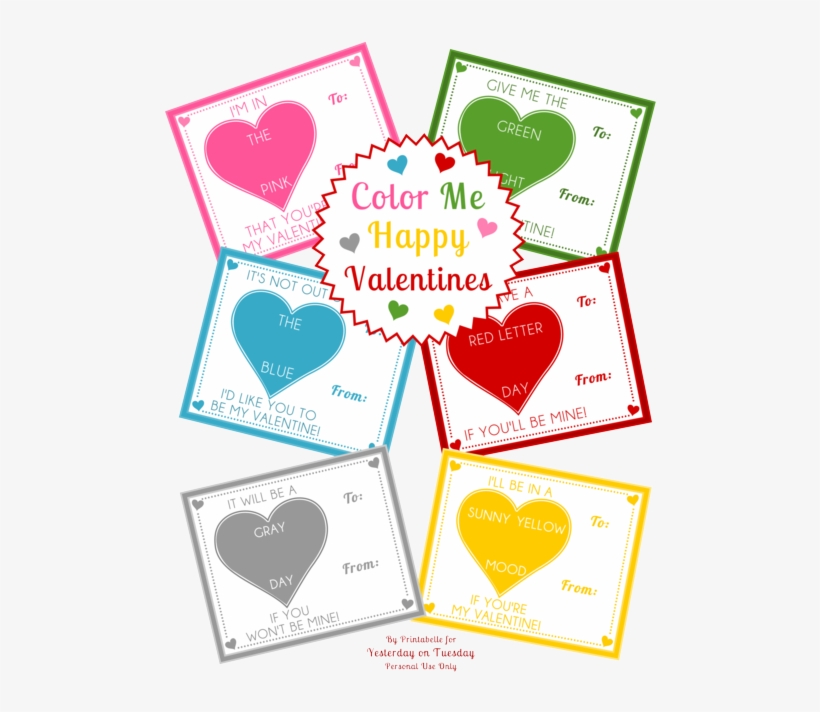 Color Me Happy Valentines - Diagram, transparent png download