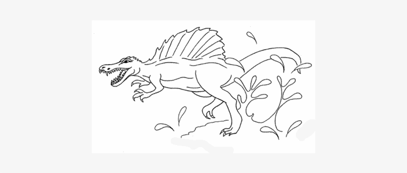 A Spinosaurus Emerges From The Lake - Spinosaurus, transparent png download