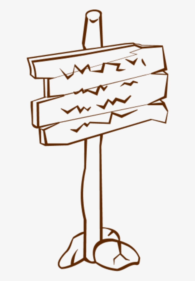 Wooden Post Sign Vector Clip Art Clipart - Sign Post Clip Art, transparent png download
