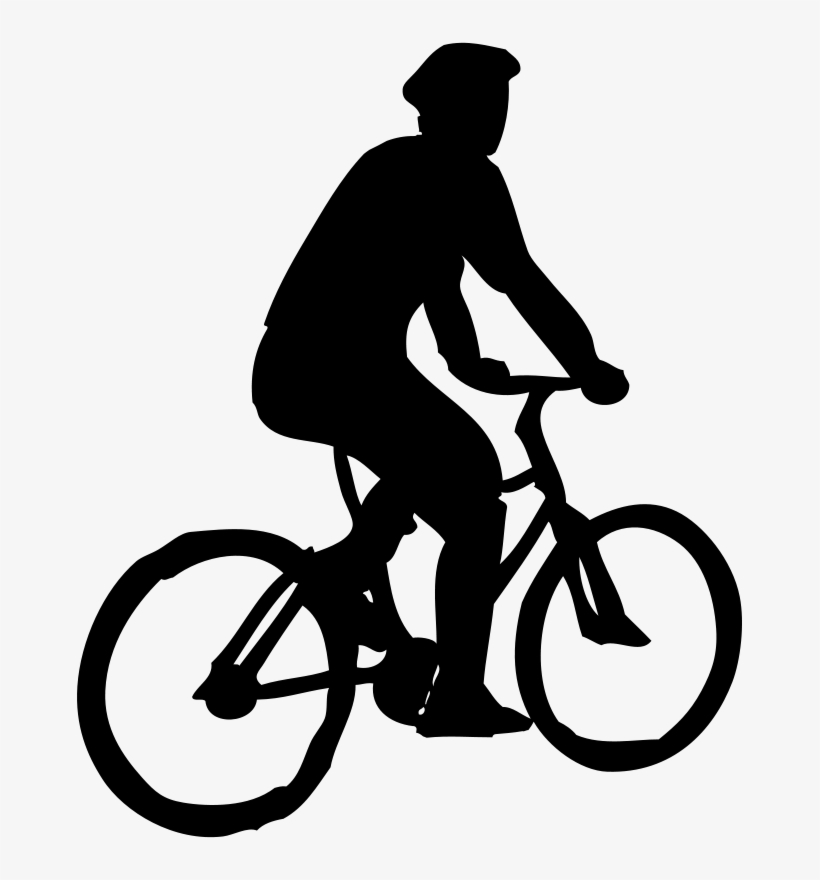 Bicycle Track Free Riding Bicycle Png - Person On Bike Silhouette Png, transparent png download