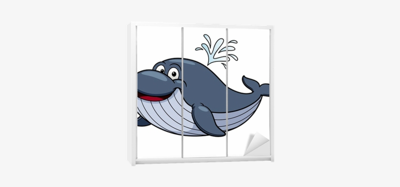 Illustration Of Cartoon Whale Wardrobe Sticker • Pixers® - Kreslená Velryba, transparent png download