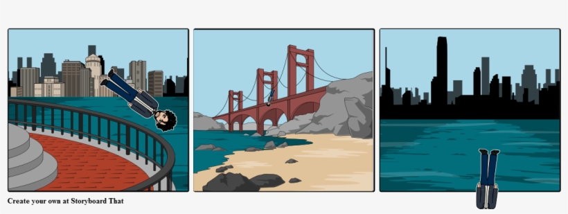 Trent Jumps From The Golden Gate - Comics, transparent png download