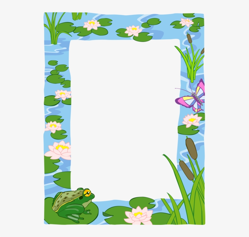 Vector Illustration Of Pond With Frog, Butterfly Winged - Teacher Appreciation Week Letter Templates, transparent png download