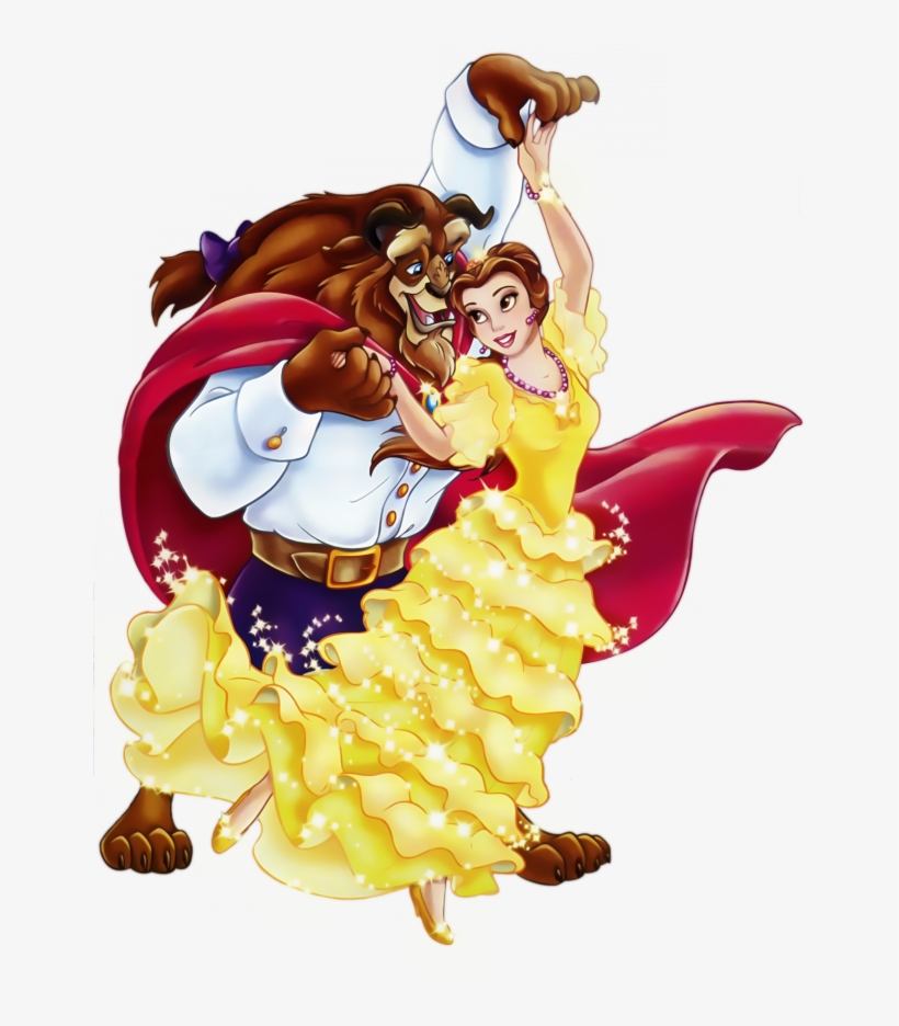 Belle And The Beast Having A Romantic Dance - Beauty And The Beast Belle Gown, transparent png download