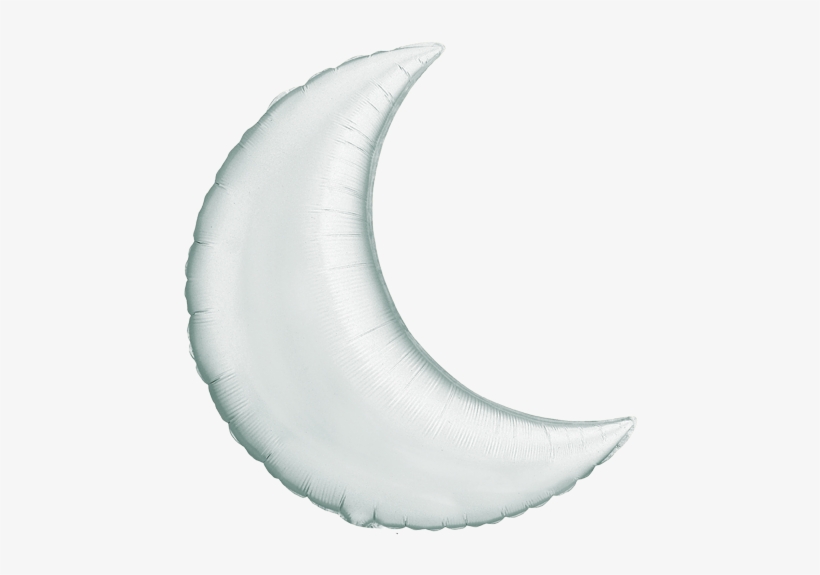 35" Silver Crescent Moon Foil Balloon - 35" Crescent Moon Silver Balloon - Mylar Balloons Foil, transparent png download