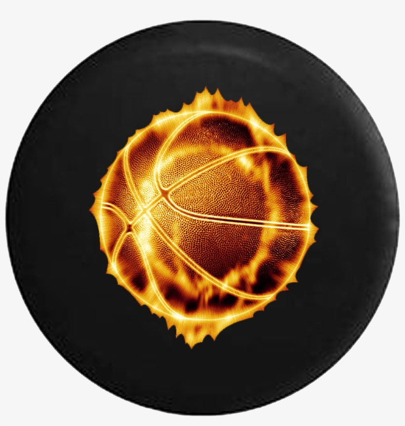 Glowing Red With Fire Basketball Sports Rv Camper Spare - Tirecoverpro Glowing Red With Fire Basketball Sports, transparent png download