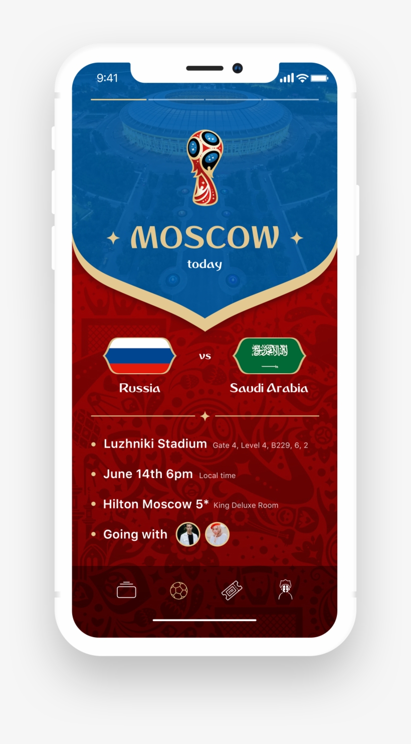 Fifa 2018 World Cup Russia Mobile App Tickets Design - Luzhniki Stadium, transparent png download