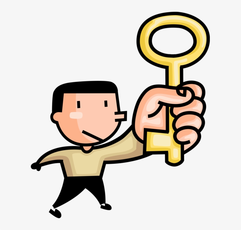 Vector Illustration Of Man Holds Skeleton Security - Holding An Object Clipart, transparent png download