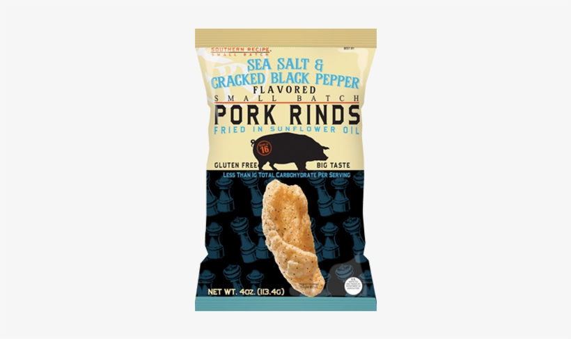 Sea Salt And Cracked Black Pepper Pork Rinds From Southern - Korean Kimchi Pork Rinds, transparent png download
