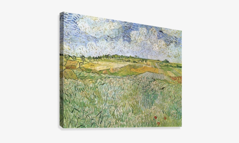 Auvers With Rain Clouds By Van Gogh Canvas Print - Plain At Auvers 1890 By Vincent Van Gogh, transparent png download