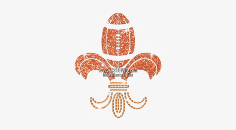 A Football Lifted By Fleur De Lis Hotfix Rhinestone - Hotfix, transparent png download