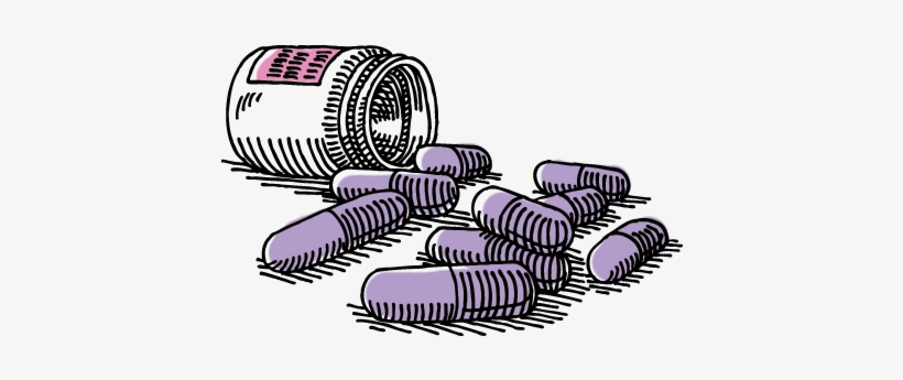 Illustration Of Spilled Pill Bottle - Illustration, transparent png download
