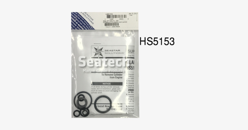 Hs5153 Seal Kit For O/b Side Mount Cylinder, - Teleflex Seal Kit-outboard Side Mount Cylinder Hs5153, transparent png download
