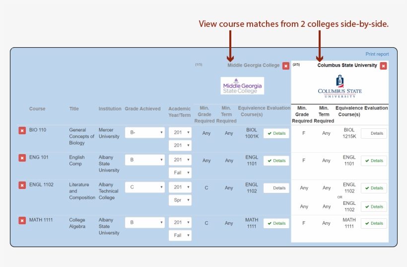 Georgia College Transfer Tool Compare Transfer Opportunities - Georgia College, transparent png download