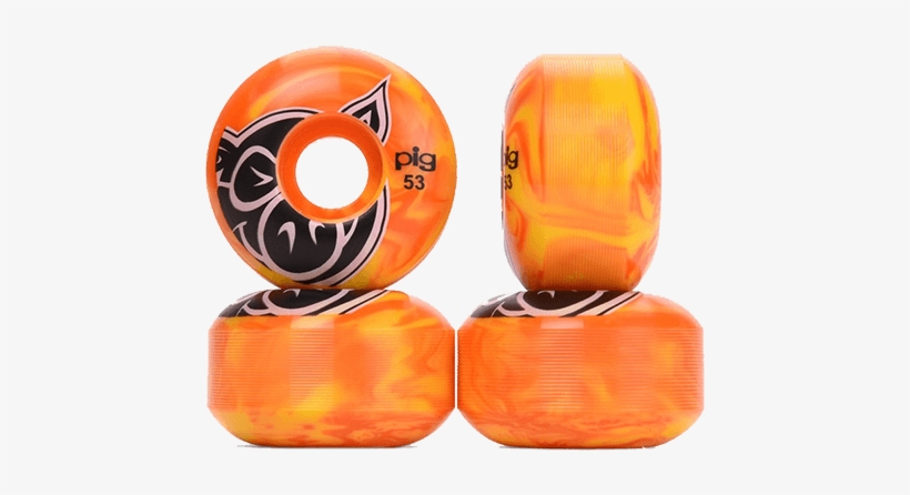 Pig Head Swirl 53mm 99a Skateboard Wheels - Pig Wheels Pig Head Skateboard Wheels Yellow 54mm, transparent png download