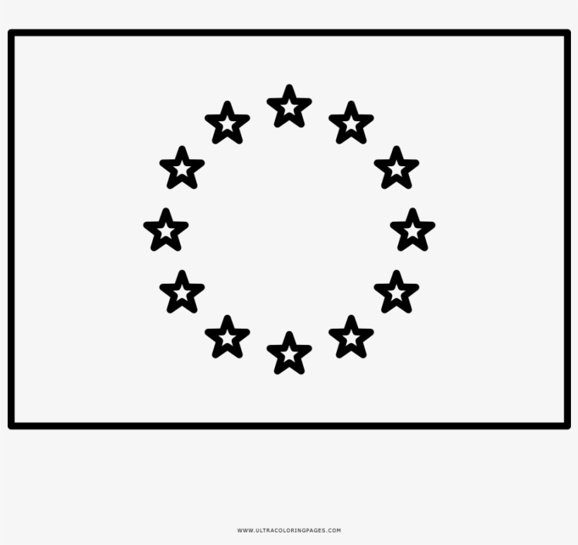 European Union Flag Coloring Page - Bandera De Europa Para Colorear, transparent png download