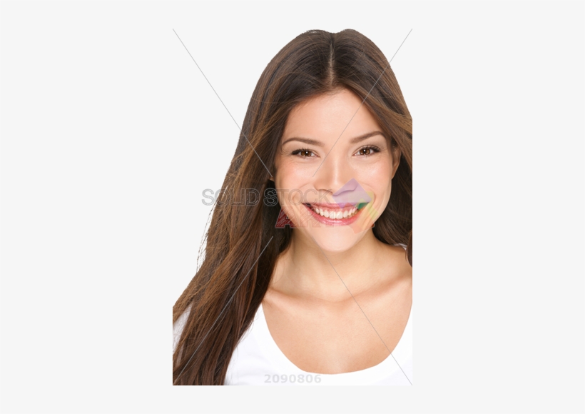 Stock Photo Of Smiling Pretty Asian Brunette In White - Niña De 20 Años, transparent png download
