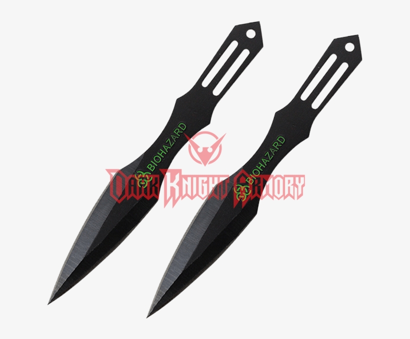 2 Piece Biohazard Dark Strike Throwing Knives - Ferro Magnesium Fire Starter - Bushcraft Firesteel, transparent png download