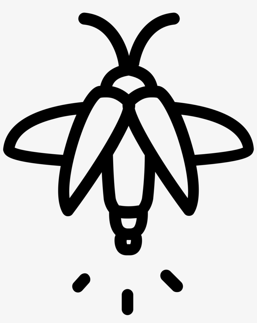 Big Image - Firefly Clipart Black And White, transparent png download
