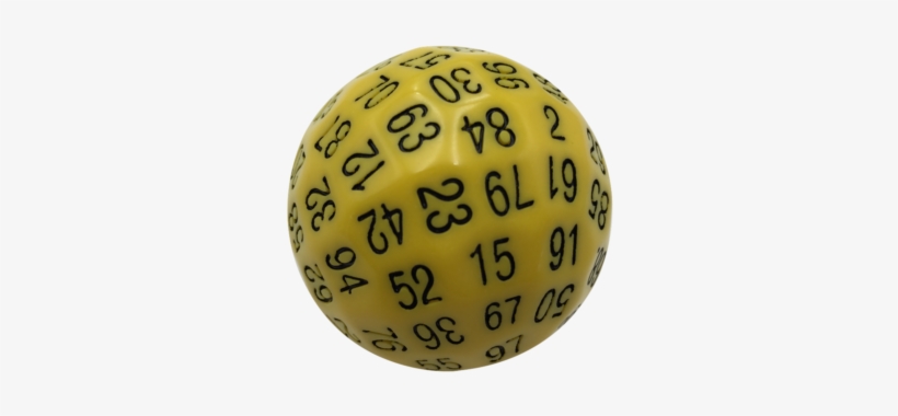 Single 100 Sided Polyhedral Dice D100 Solid Yellow - Single 100 Sided Polyhedral Dice (d100) | Solid Yellow, transparent png download
