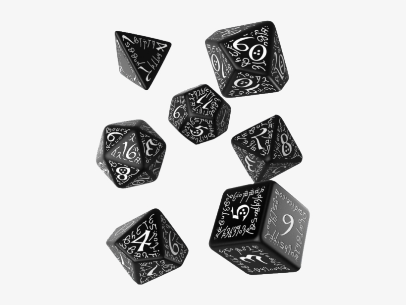Elvish Black & White Dice Set - Horror On The Orient Express Dice Set, transparent png download